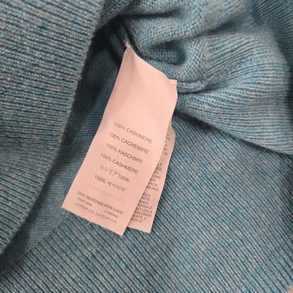 J. Crew Soft Blue Italian Cashmere V-Neck Popover Cozy Knit Sweater Size Medium - Picture 5 of 10